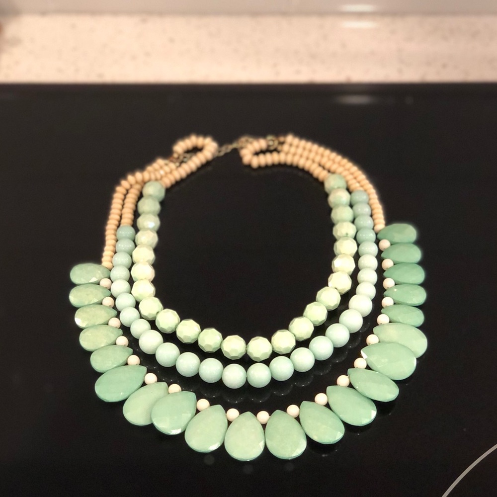 Mint Green Beaded Necklace